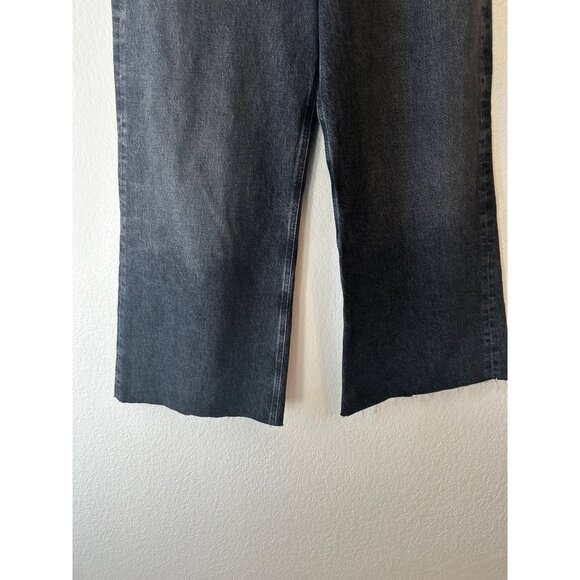 AGOLDE DAME WIDE LEG RAW HEM CUT OUT JEANS SIZE 32 BUTTON FRONT HIGH RISE - Picture 2 of 6
